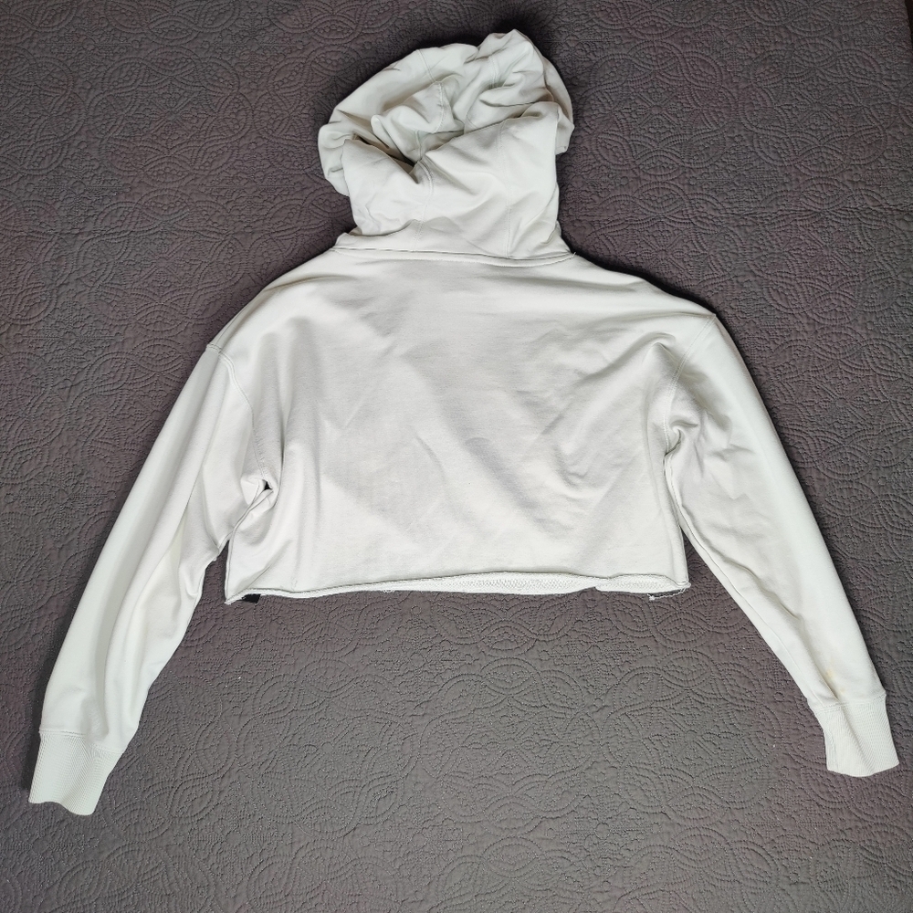 Adidas Ivy Park X Crop Hoodie Sweatshirt Womens Size XS Pale Mint Green Grunge - Picture 2 of 12